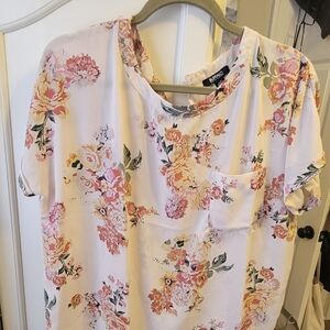 Buffalo By David Bitton Floral Women's Top - Cream and Pink